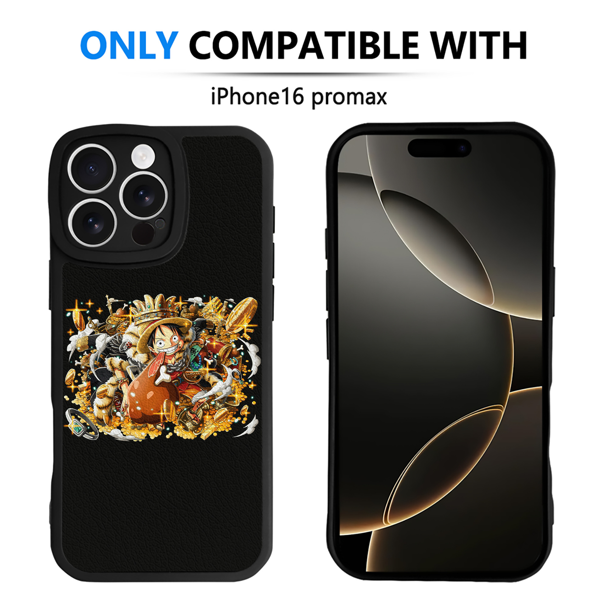 （画像用） ワンピース モンキー・D・ルフィ ONE PIECE Monkey D. Luffy 【iPhone 16シリーズ対応】シリコンスマホケース（レザー調） 材質：シリコン
